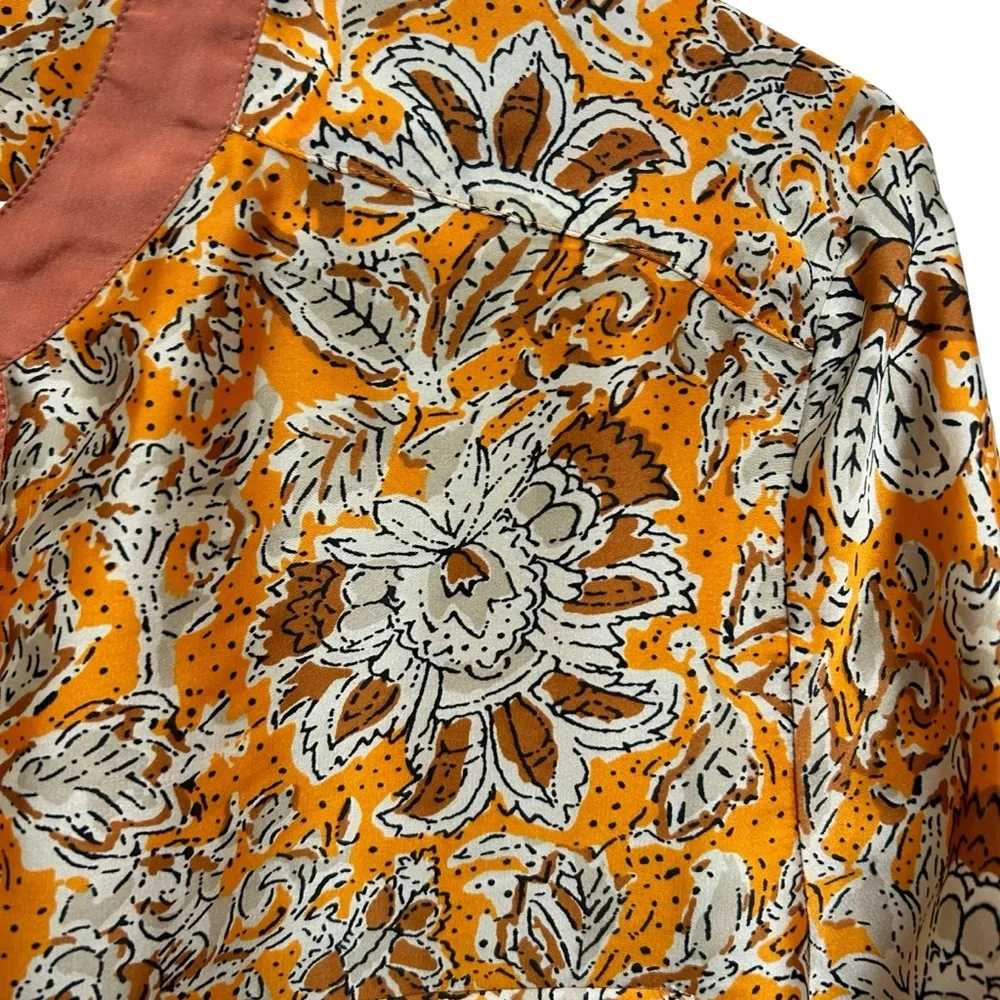 ✨3/$15 Banana Republic Heritage Boho Floral Top Button Front Peplum Blouse - Picture 5 of 13